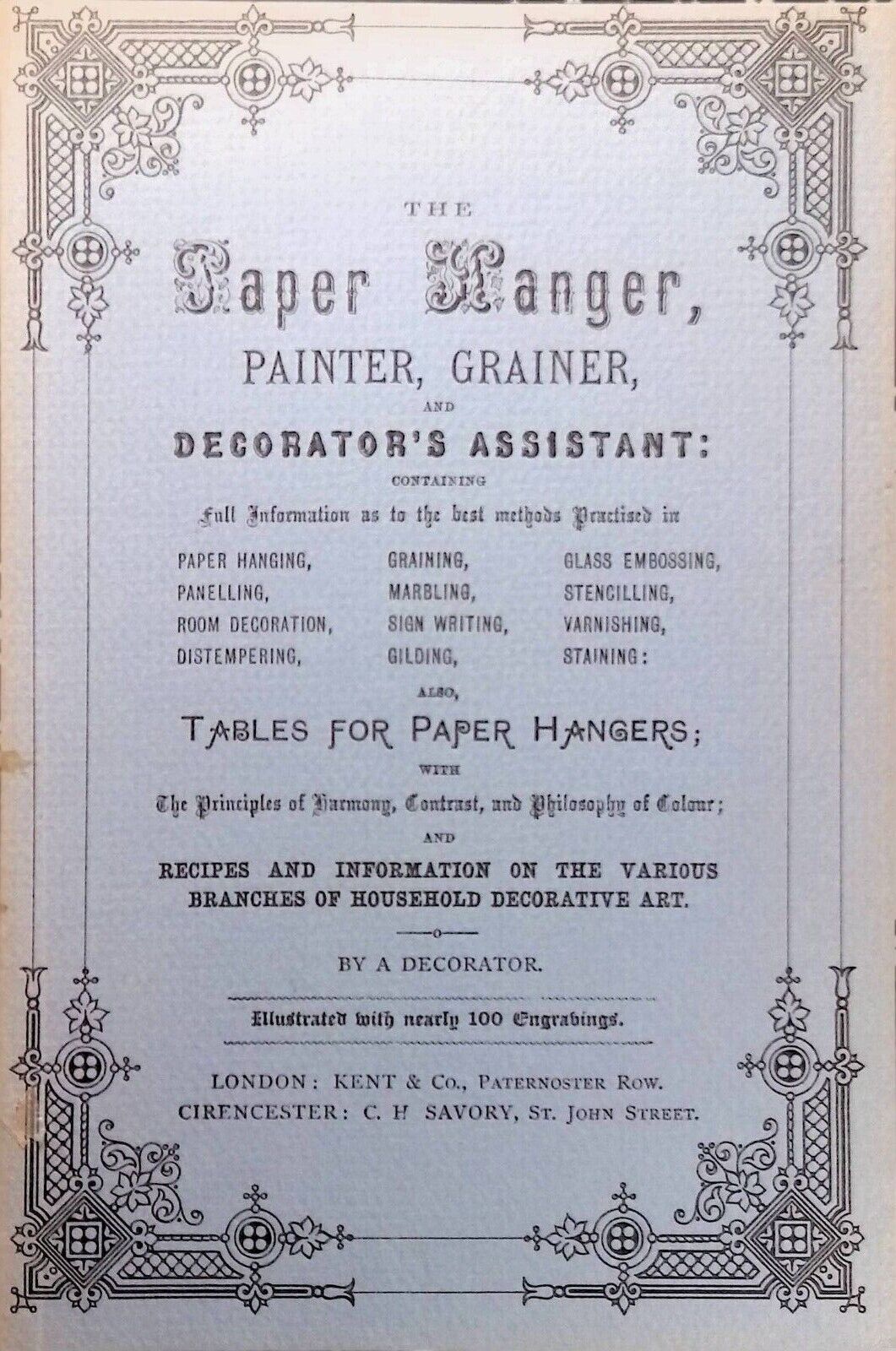 1879 Victorian Interior Design Paper Hanging Book Tips Advice Reprint
