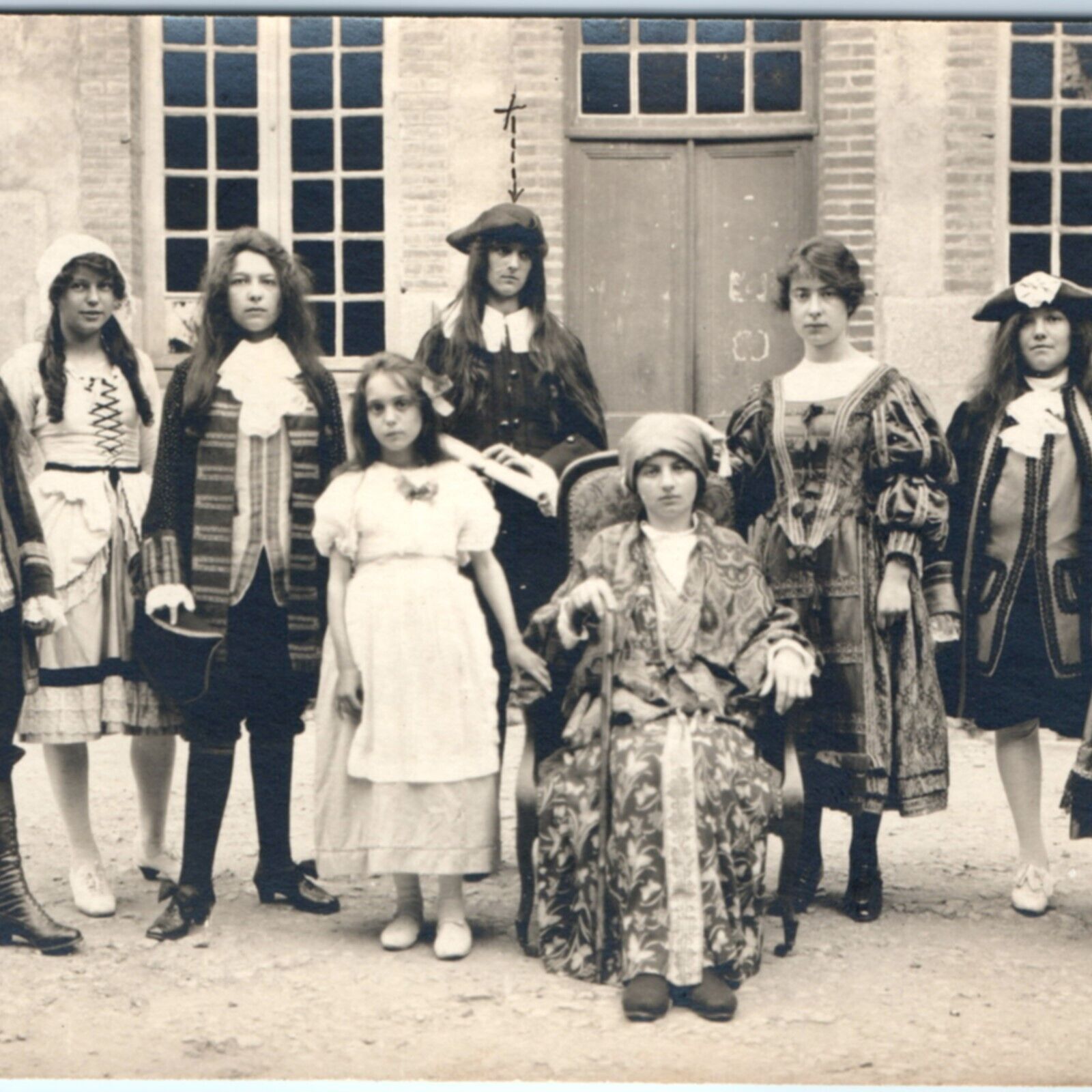 c1930s Theatre Play Cast Group RPPC Women Traditional Costume Real Photo PC A135