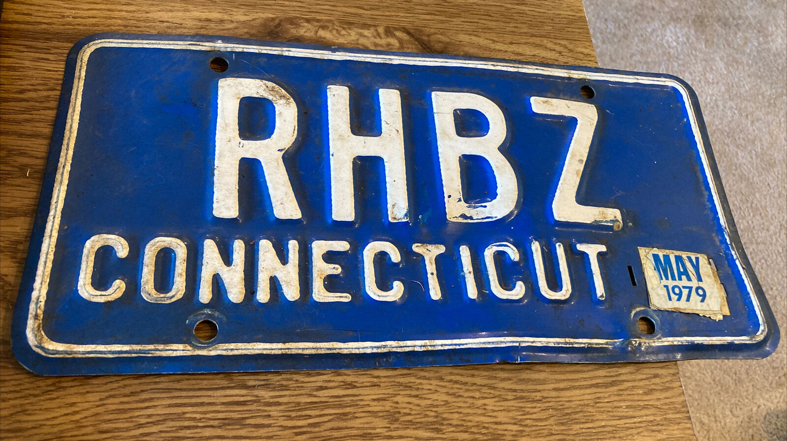 Vintage 1970s Connecticut License Plate RHBZ