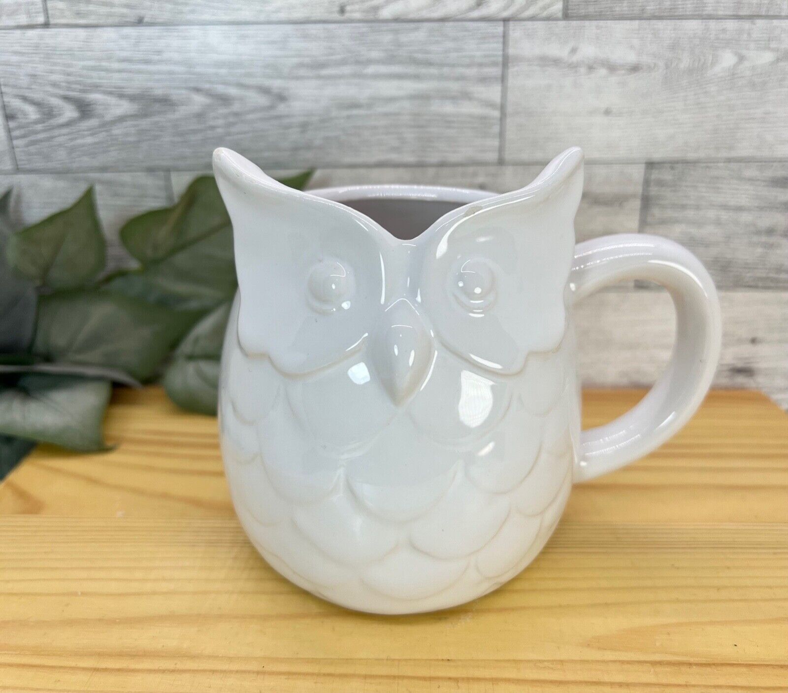 Vintage Owl White Ceramic Mug ~ Boho Vintage style