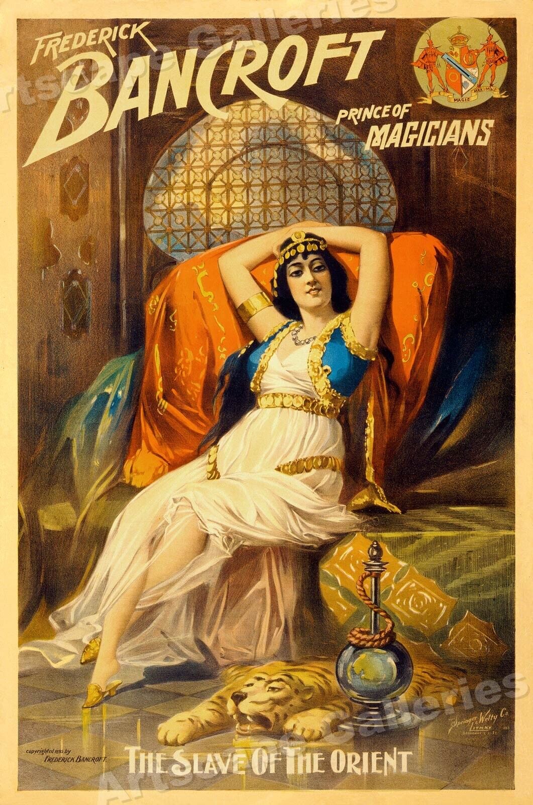 Frederick Bancroft - Slave Girl of the Orient - 1895 Magic Poster - 24x36