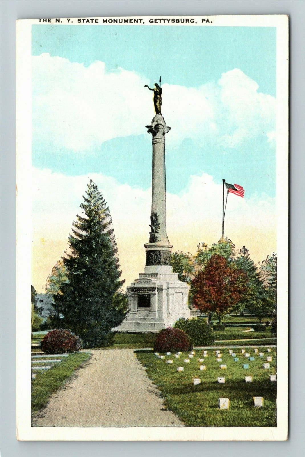 Gettysburg Pennsylvania, THE N.Y. STATE MONUMENT, Historic, Vintage Postcard