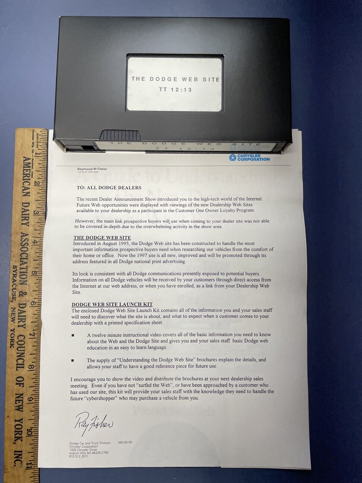 Rare VTG 1997 dodge website launch kit VHS Letter And Supplement Netscape AOL