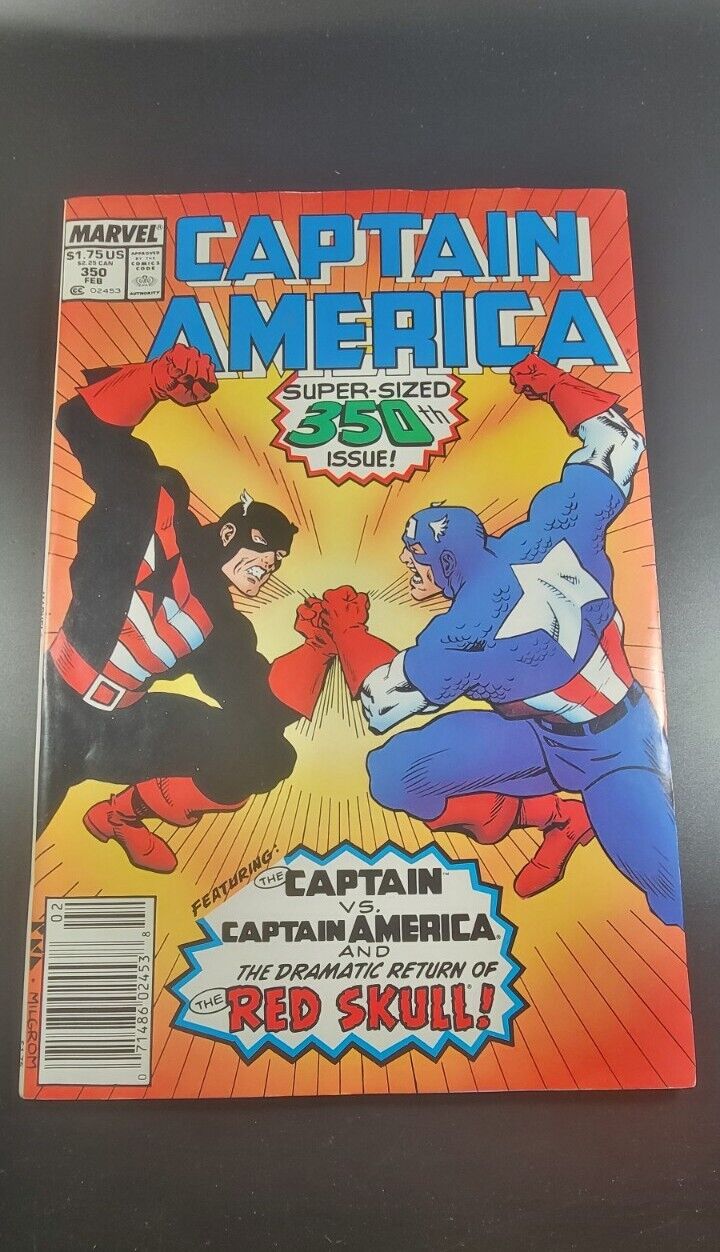 Captain America #350 (Marvel, 1988) Cap Versus US Agent (John Walker) Newstand