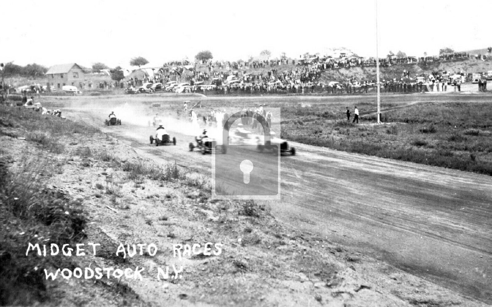 Midget Auto Races Car Racing Woodstock New York NY Reprint Postcard