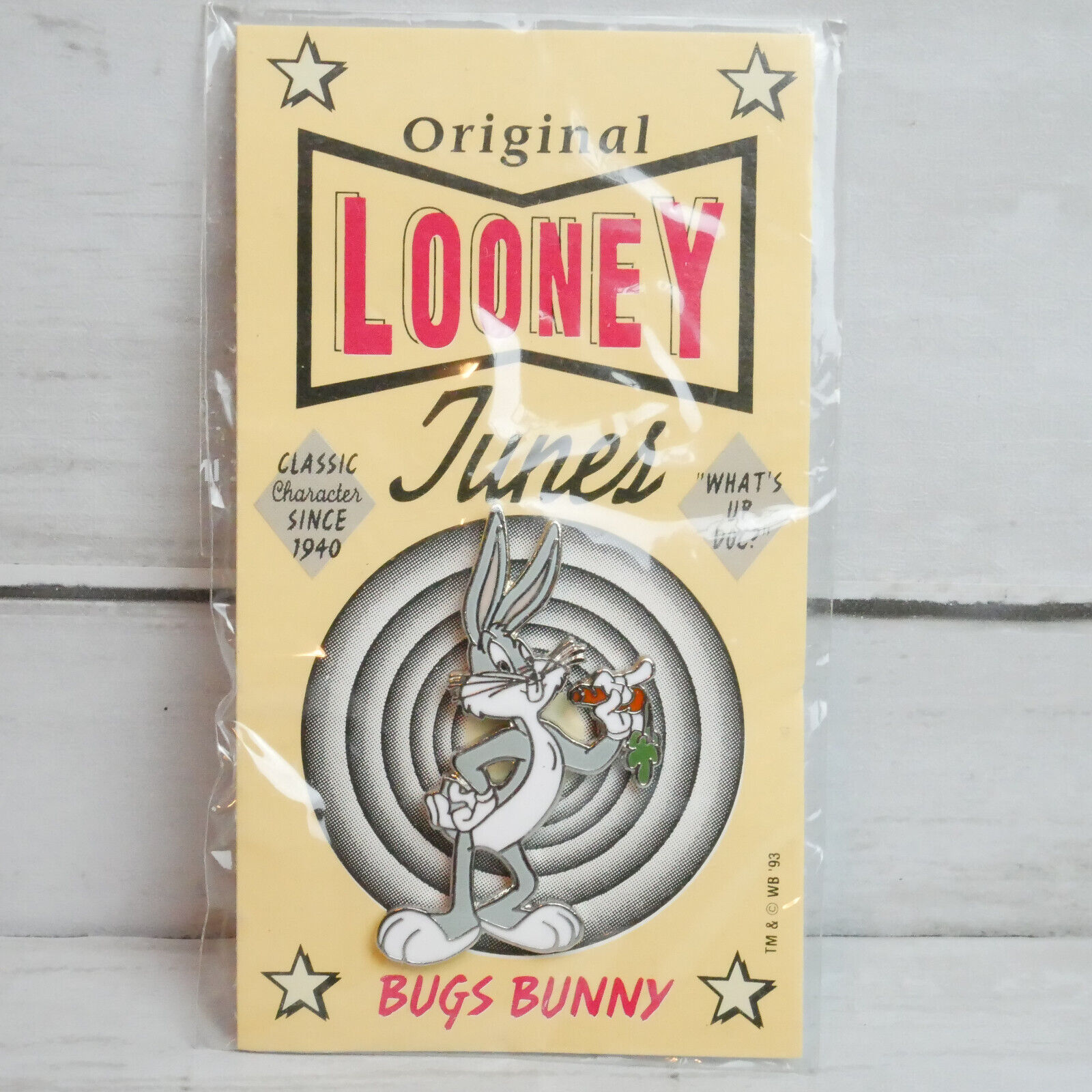 Original Looney Tunes Lapel Pin 1.5” Enameled Pin 1990s Vintage