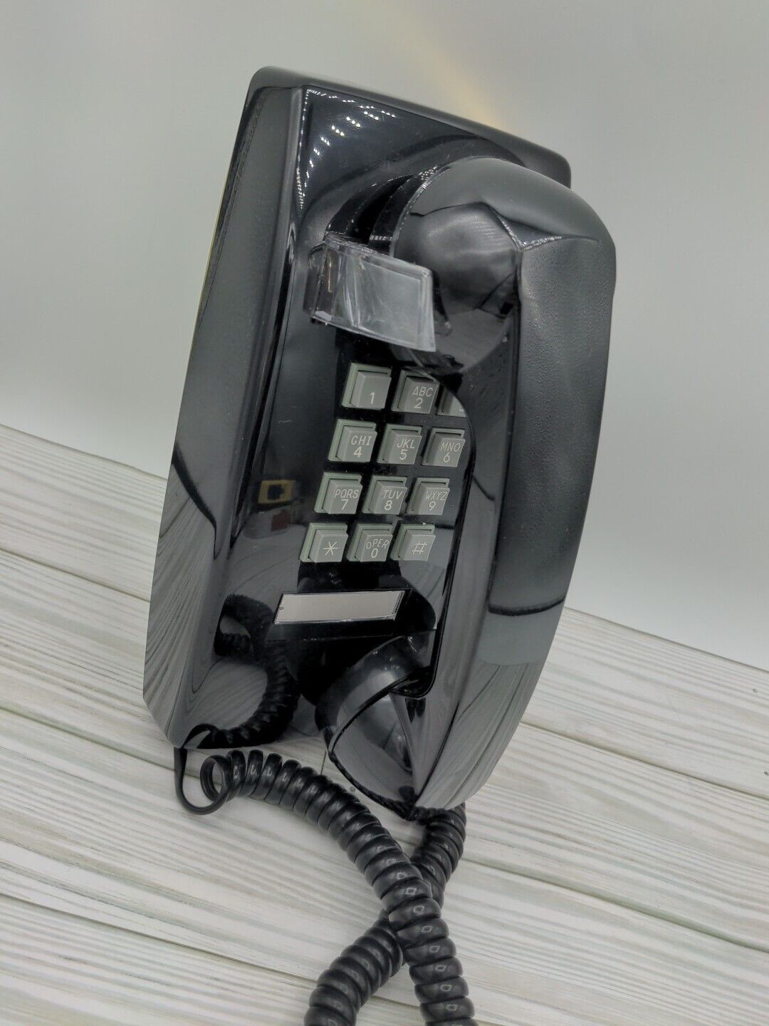 VTG Cortelco Brand Push Button Wall Phone Black Model 255400-VBA-20M