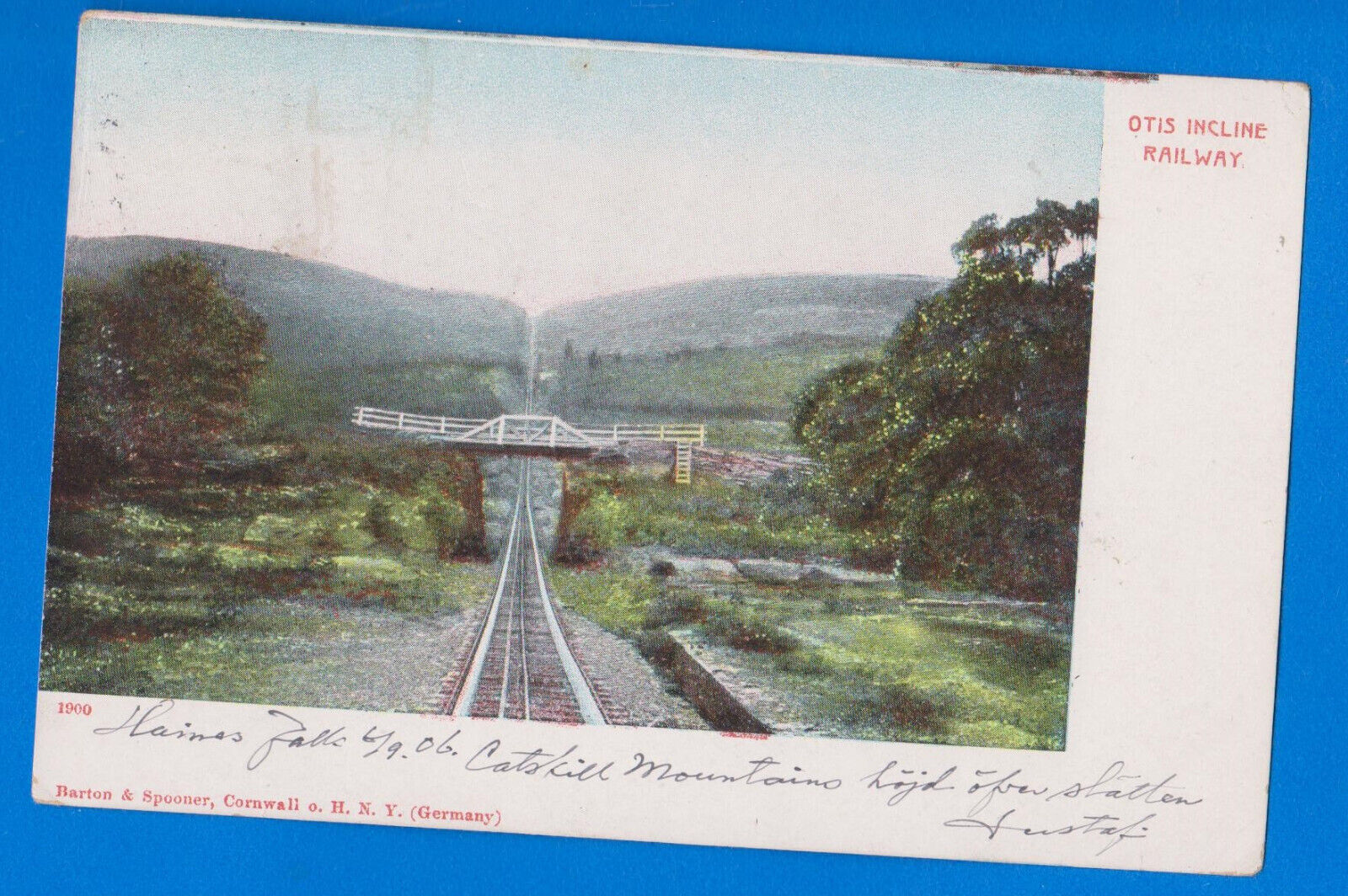 Otis Incline railway Funicular, Catskill Mountain Palenville, New York postcard