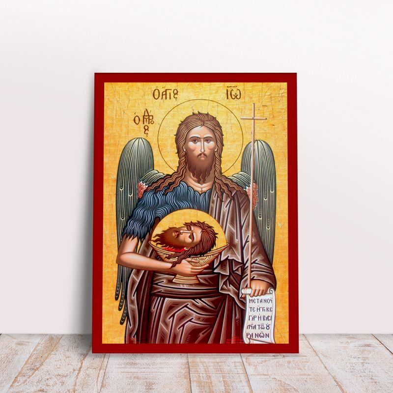 Saint John Baptism Greek byzantine orthodox icon handmade