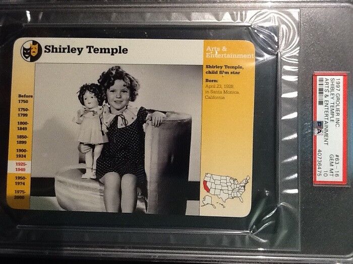PSA 10 GEM MINT      Shirley Temple    Grolier Arts & Entertainment   #63-16   