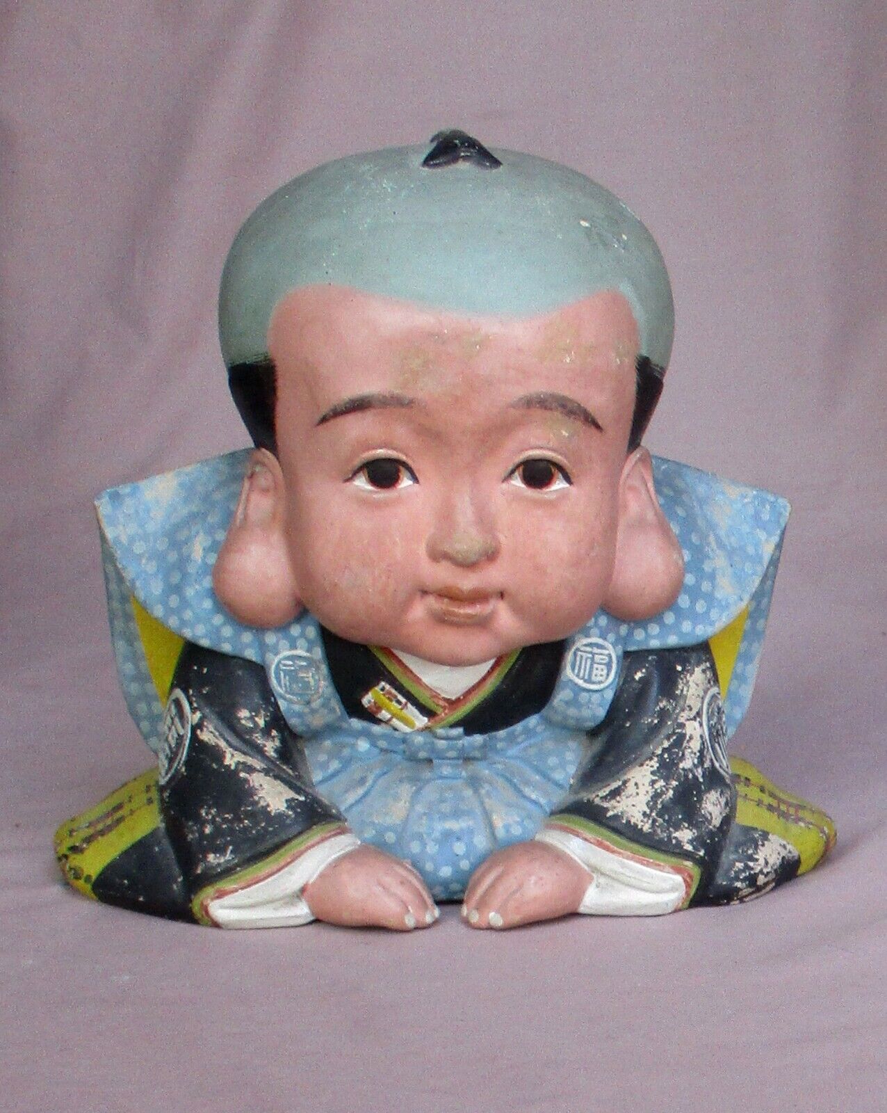 Antique VintageJapanese Pottery Ceramic  Fukusuke Figure Figurine 8 1/2\