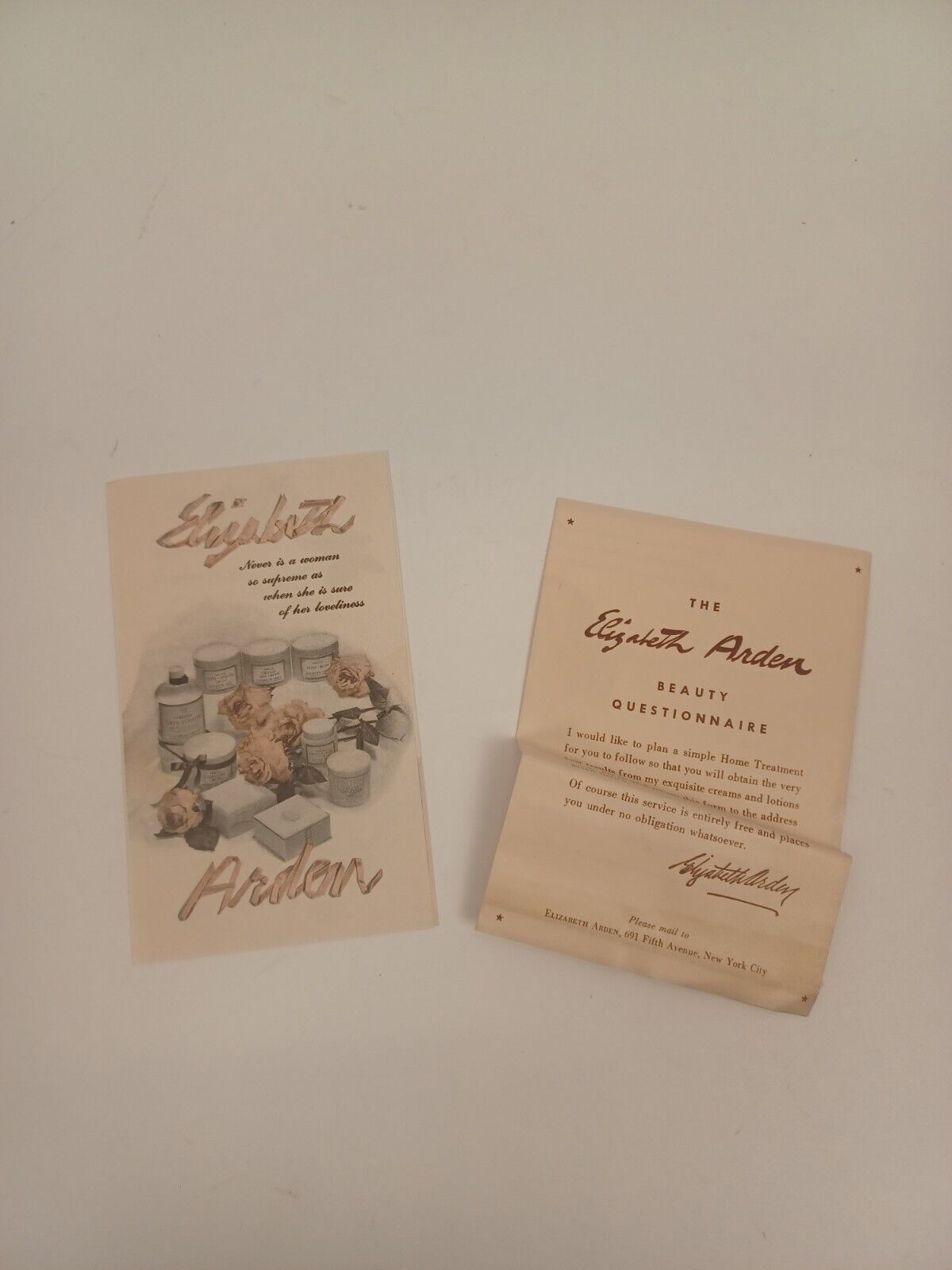 Elizabeth Arden Vintage Pamphlets Beauty Questionaire 