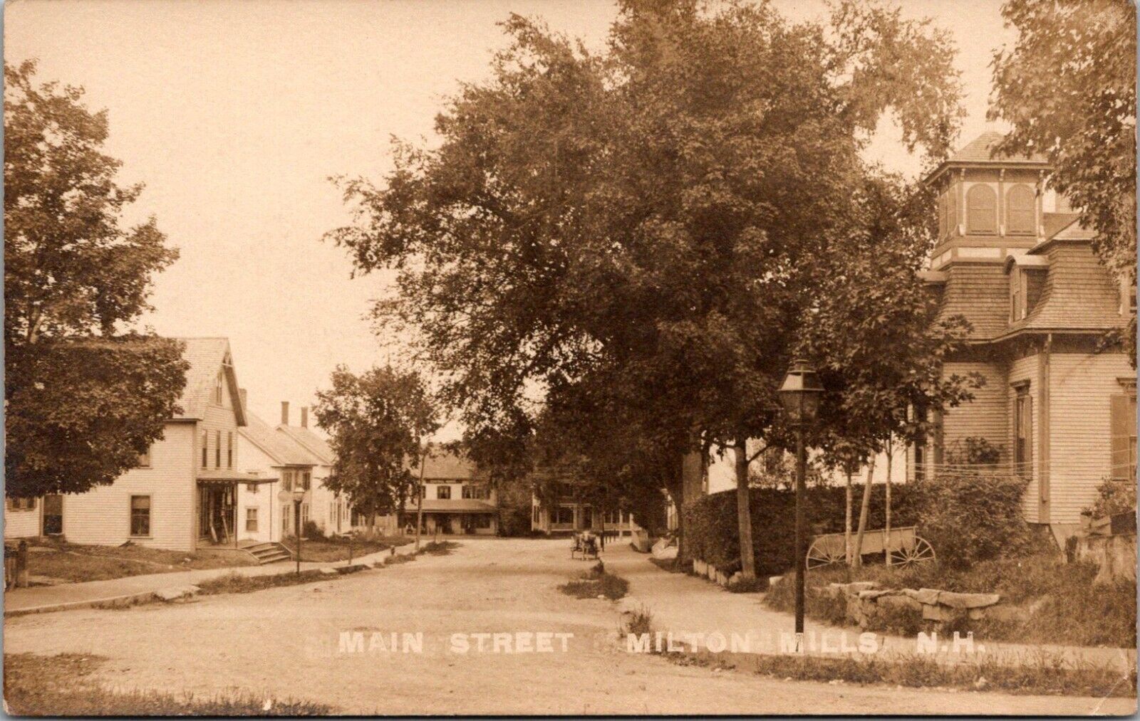 Milton Mills New Hampshire RPPC Postcard Main Street View Houses 1910 SK