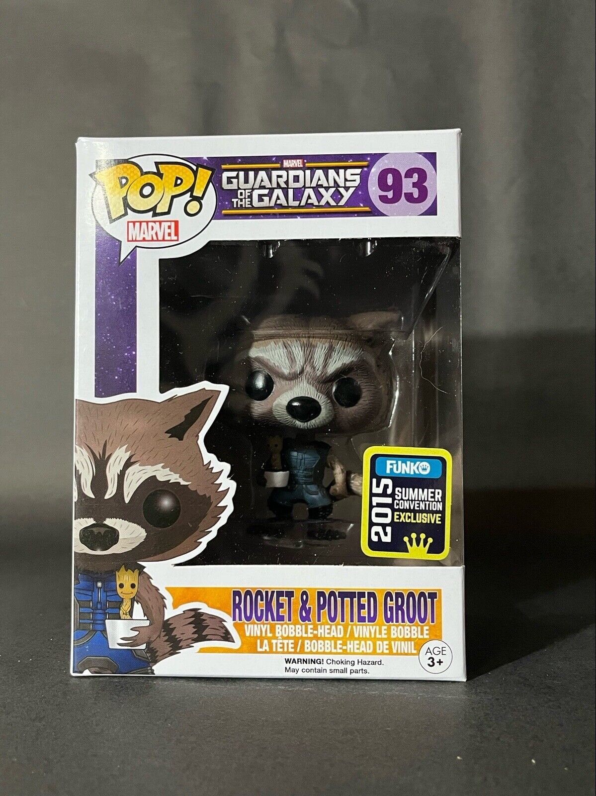 FUNKO POP ROCKET & POTTED GROOT #93 SDCC 2015 GUARDIANS OF THE GALAXY MAY