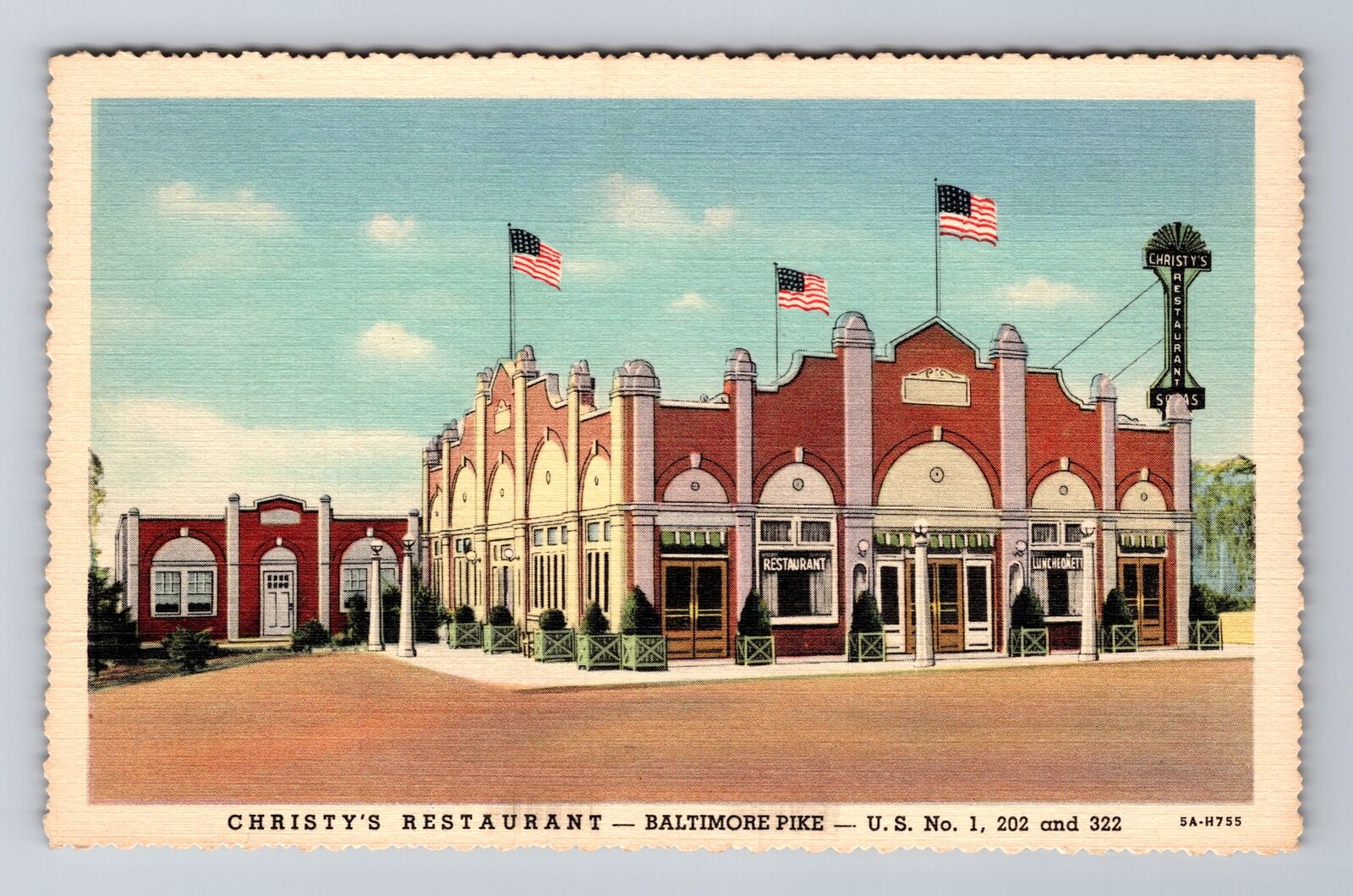 Glen Mills PA-Pennsylvania, Christy\'s Restaurant Advertising Vintage Postcard