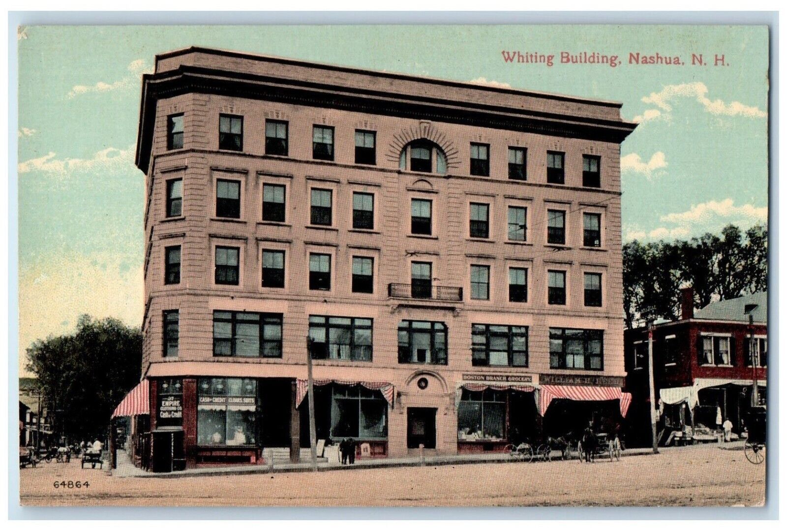 c1950's Whiting Building Street Carriage Nashua New Hampshire NH Postcard