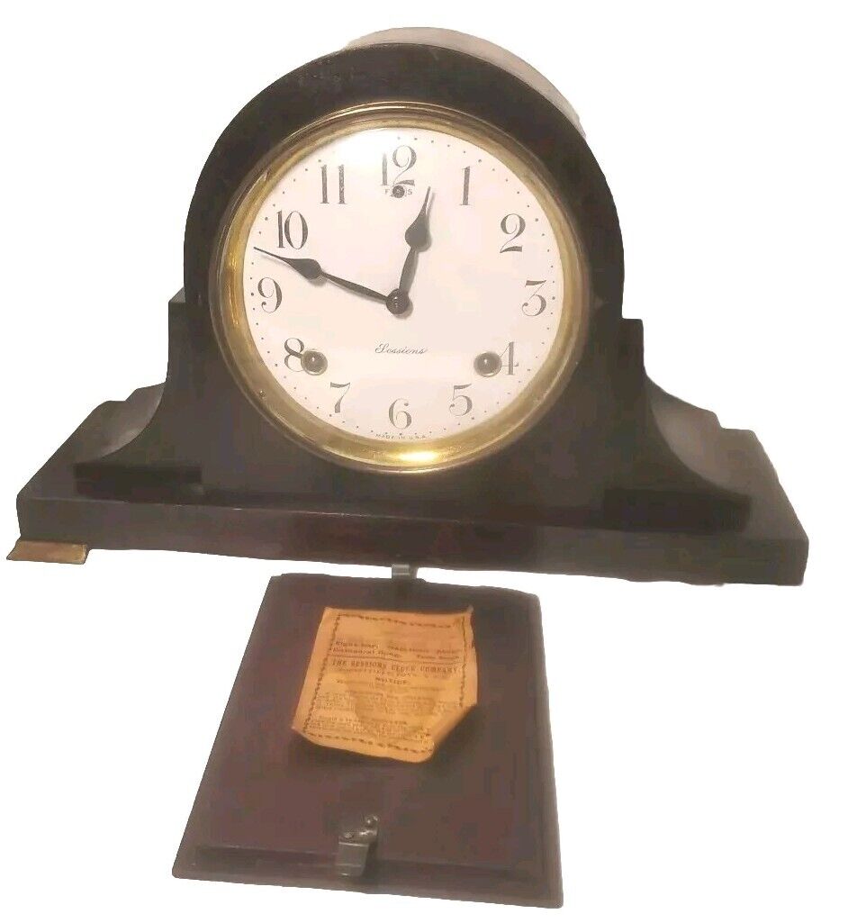 Vtg Sessions 1935 8-Day Half-hour Key Mantle Clock Cathedral Gong 10\