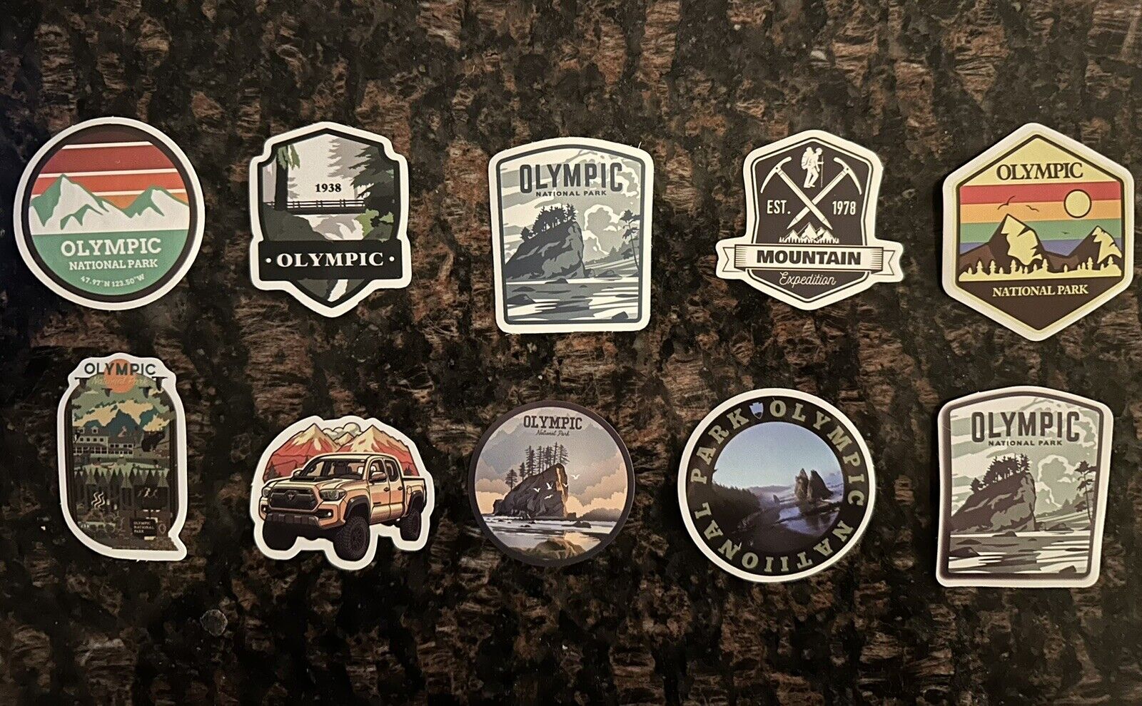 Set Of 10 Olympic National Park /Washington Stickers
