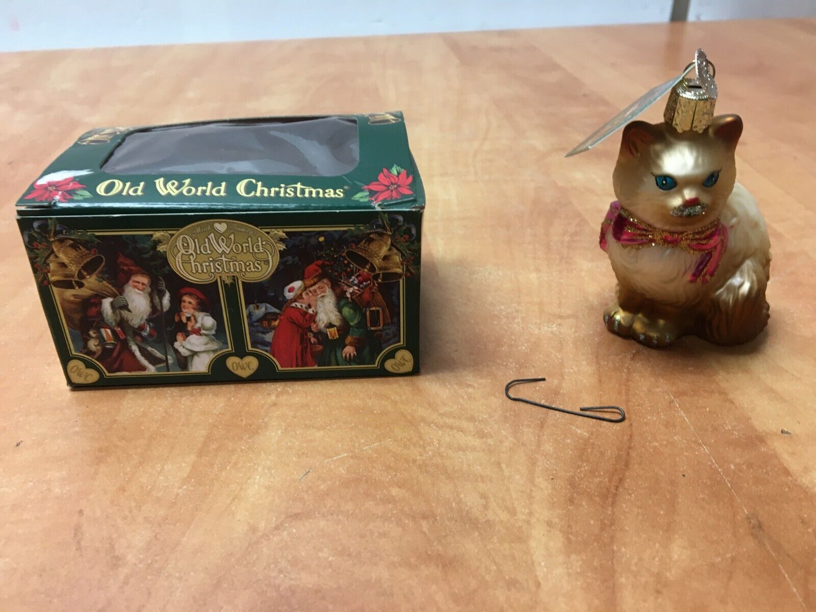 2001 The Merck Family's Blown Glass Cat Ornament ~ Old World Christmas
