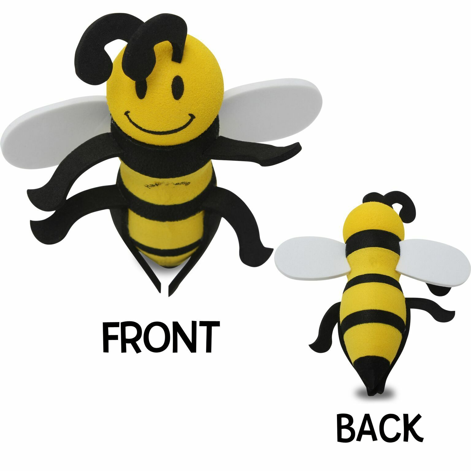 HappyBalls Cute Happy Bee Car Antenna Topper / Auto Dashboard Accessory 