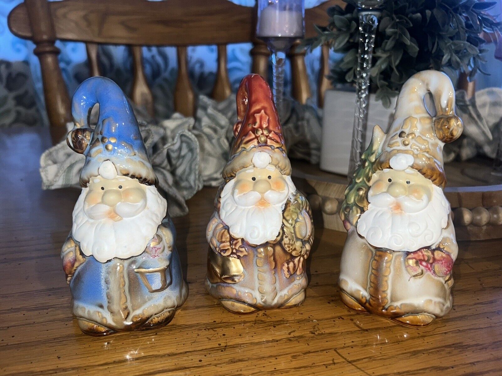 Country Christmas Santa Christmas Bell Santa Claus Bell Set Of 3 Rustic Decor