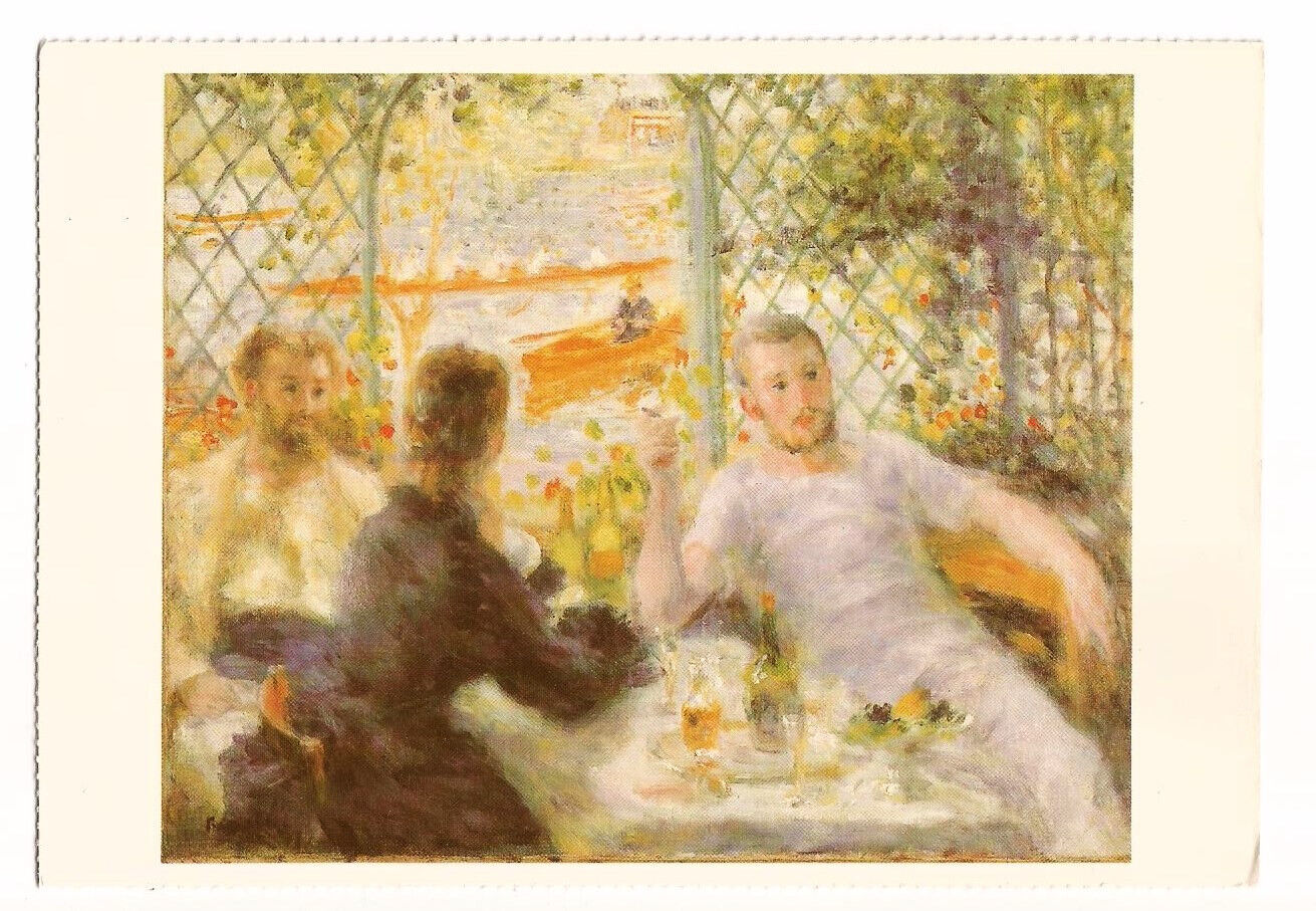Renoir Painting Postcard The Rowers