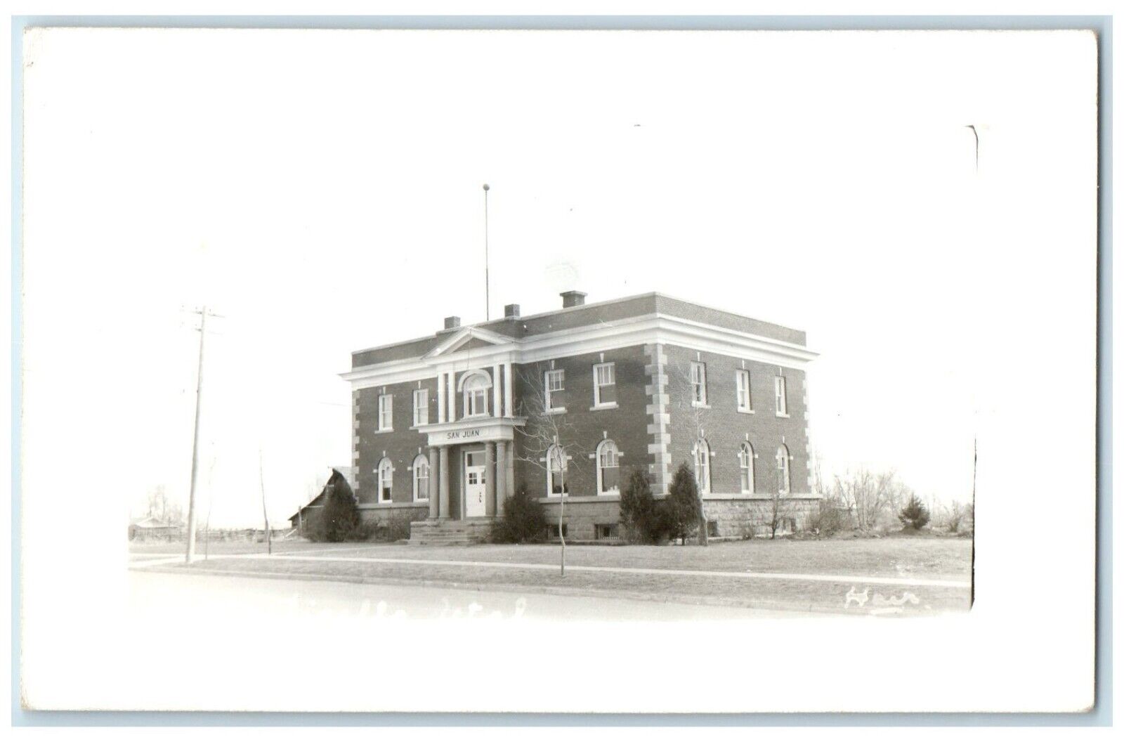 c1950's Court House Building Scene Street Monticello Utah UT RPPC Photo Postcard