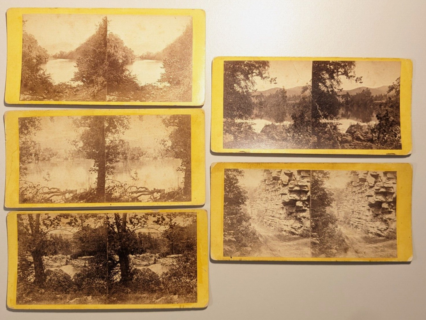 (5) French Broad River North Carolina Anthony Stereoview Photos