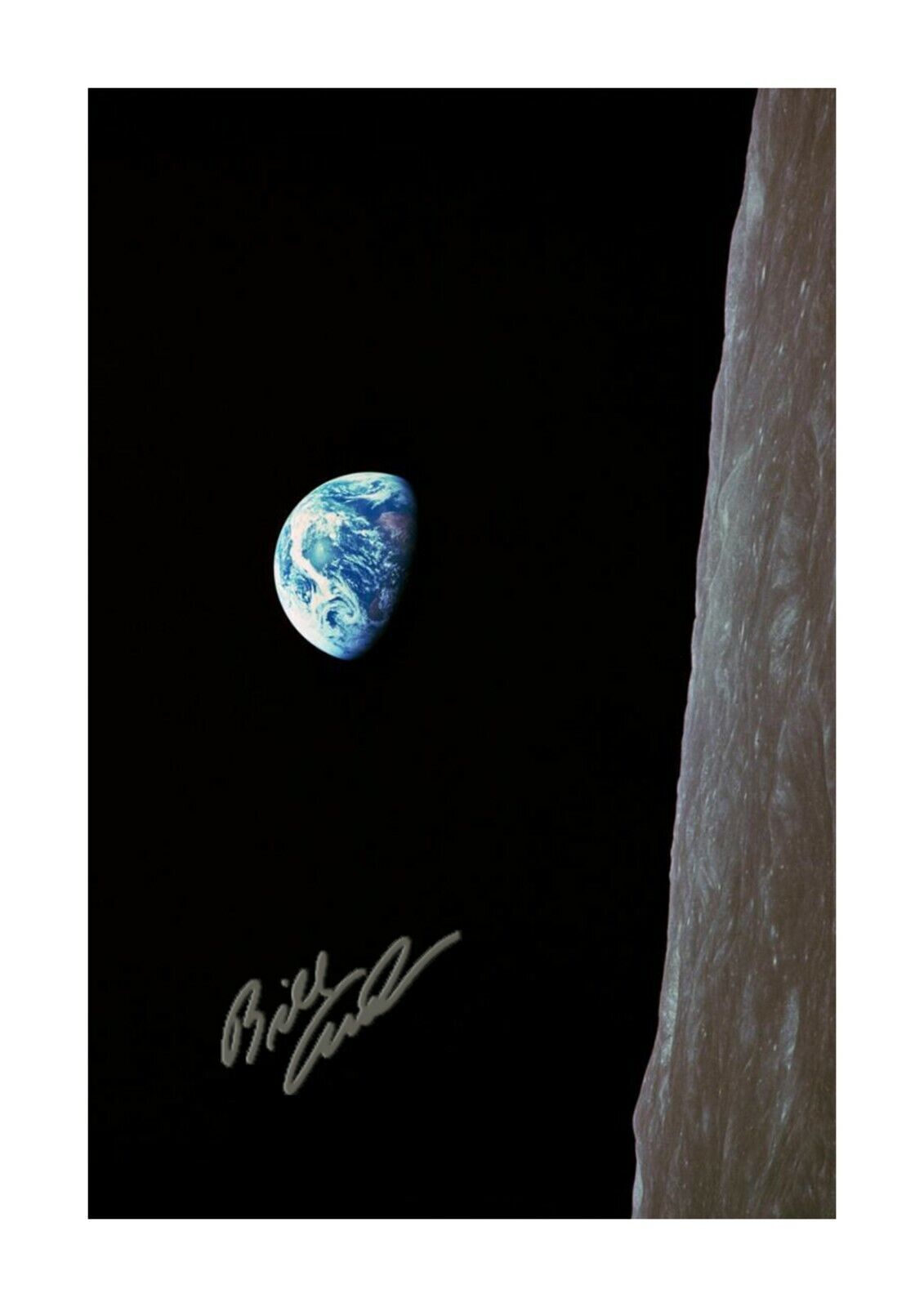 Earthrise Apollo 8 by Bill Anders repro signature A4 Poster with choice of frame