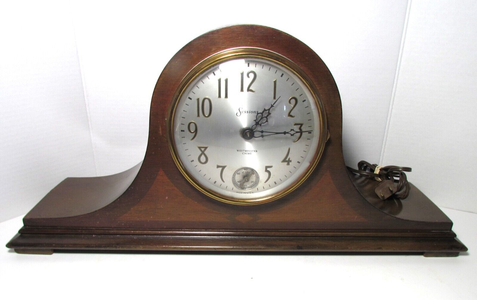 LARGE VINTAGE SESSIONS WESTMINSTER ELECTRIC CHIME CLOCK MODEL D