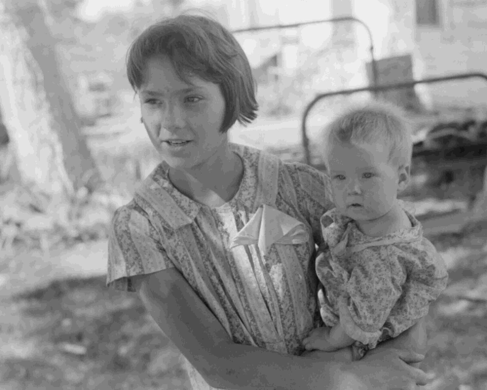Oklahoma City Oklahoma Young girl holding baby Vintage Old Photo Reprints