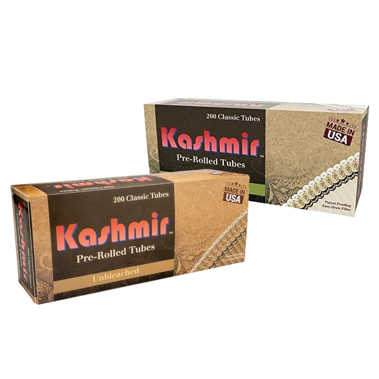 Kashmir Pre-Rolled Tubes Organic & Unbleached Cigarette Tubes Combo Pack: 400 Ct