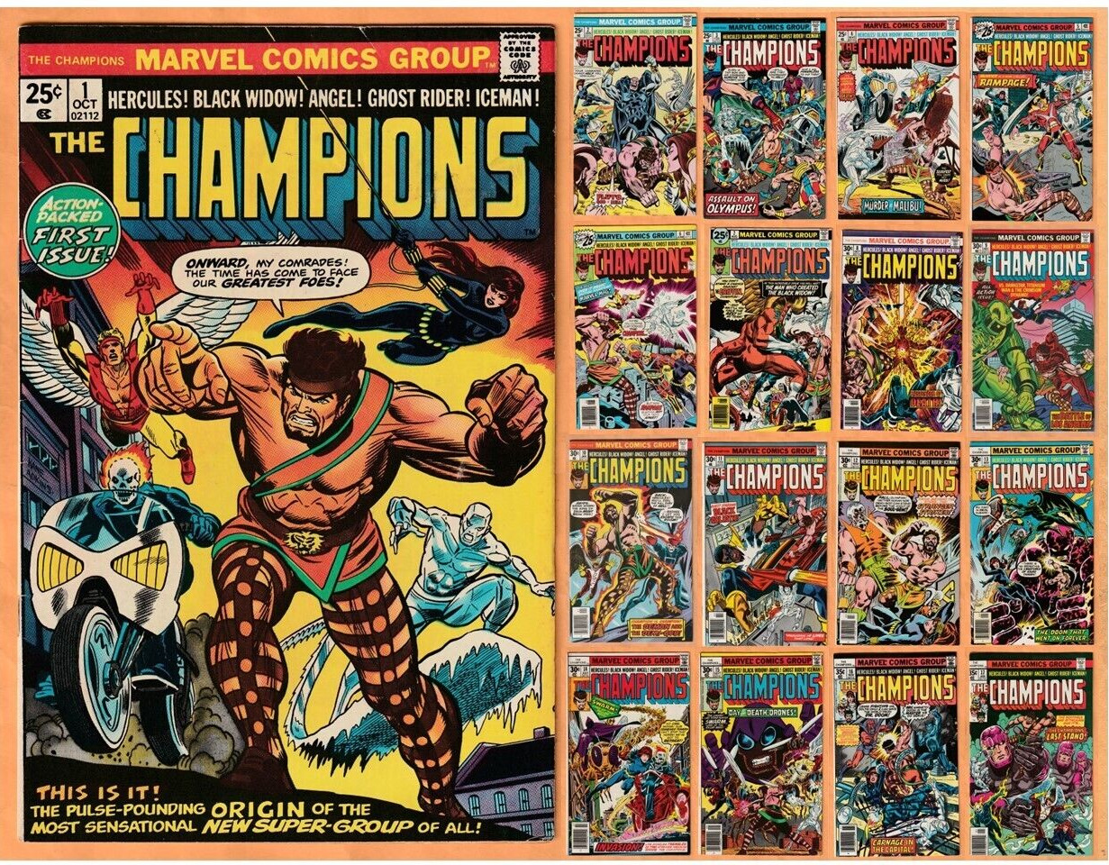 Marvel THE CHAMPIONS Nos. 1 - 17 (1975) Complete Set Nice Lot