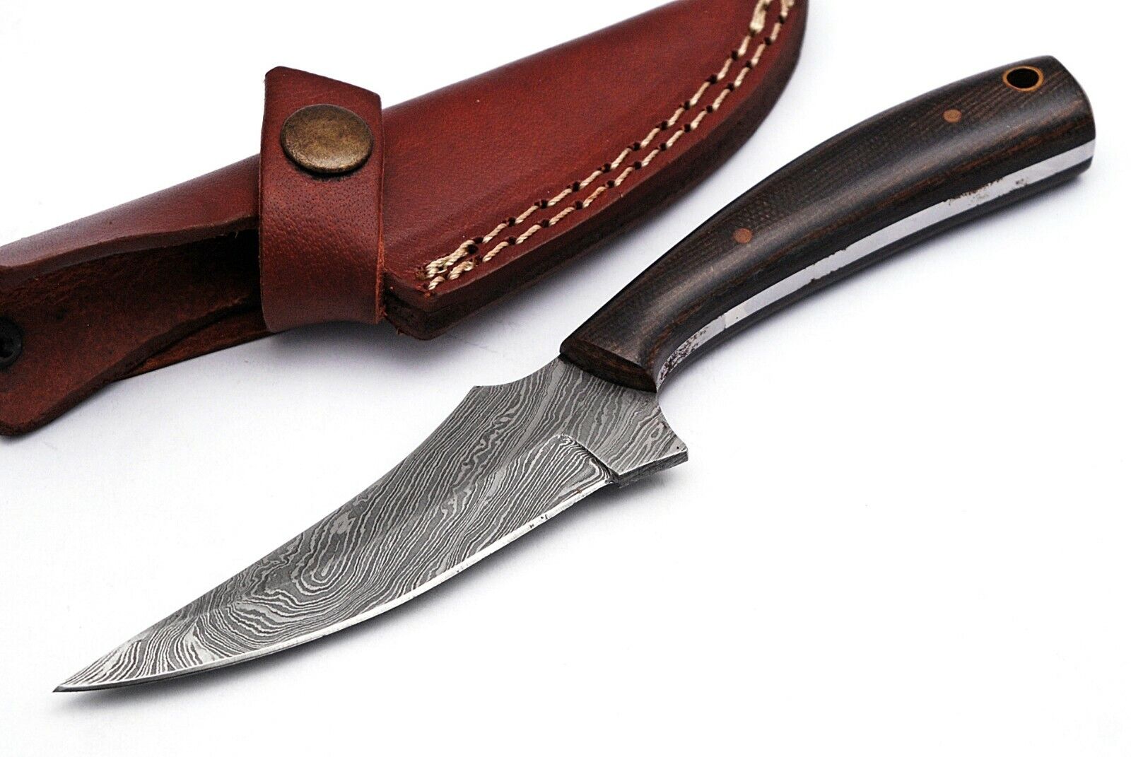 Beautiful Damascus Steel Handmade Hunting Knife with Micarta Handle (WK1054) 