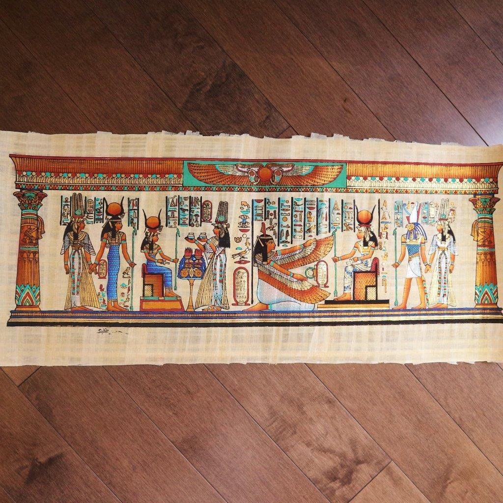 Huge Signed Handmade Papyrus Egyptian 