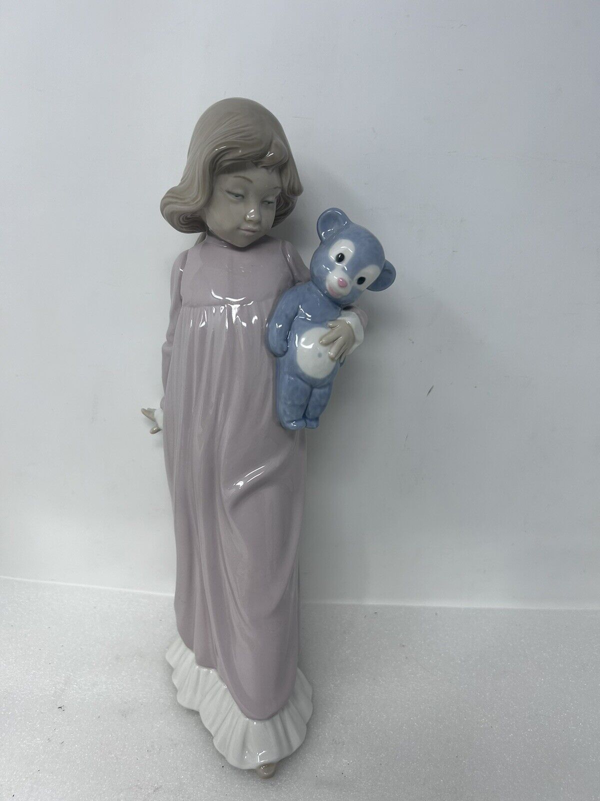 Lladro Bianca & Her Bear Figurine Porcelain Girl 12\