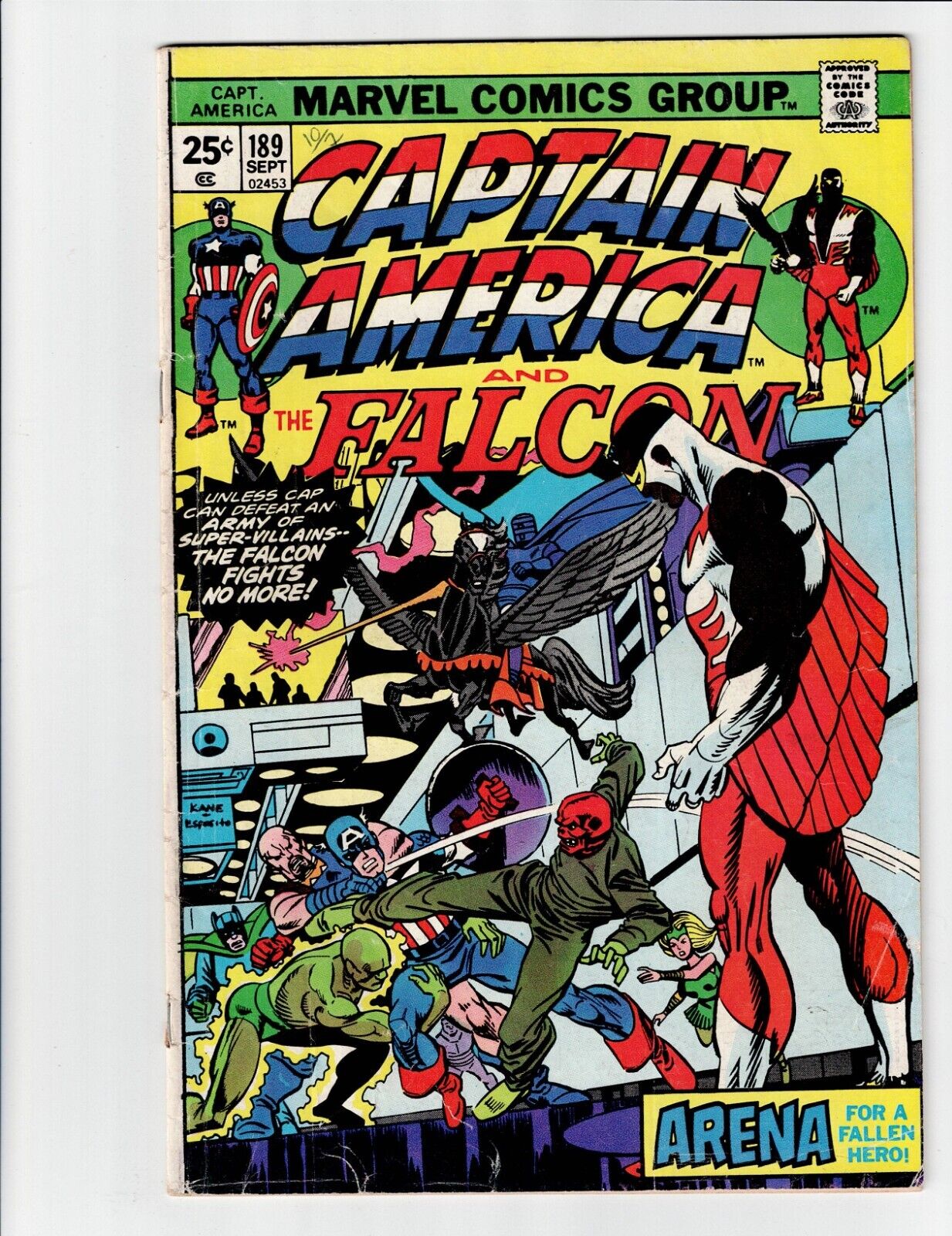 CAPTAIN AMERICA and the FALCON 189  Marvel Comics  VG+ condition .