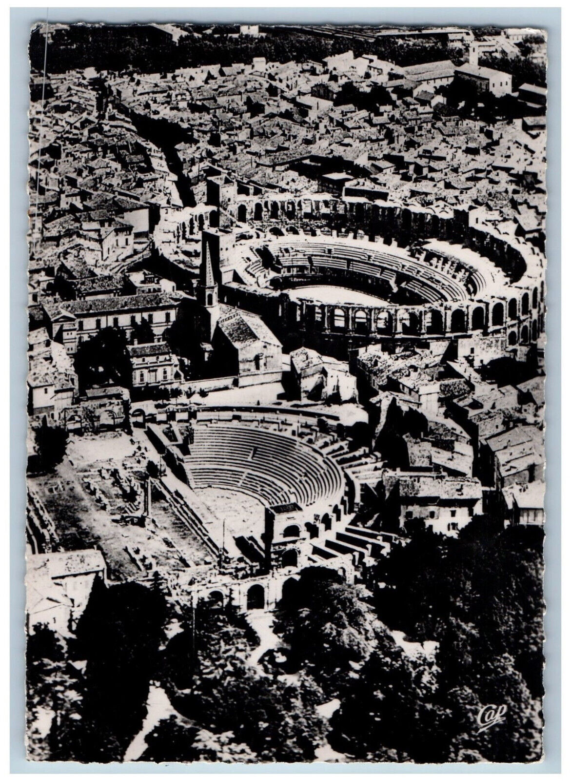 Arles Provence France Postcard Ancient Theater and The Arenas c1940's RPPC Photo