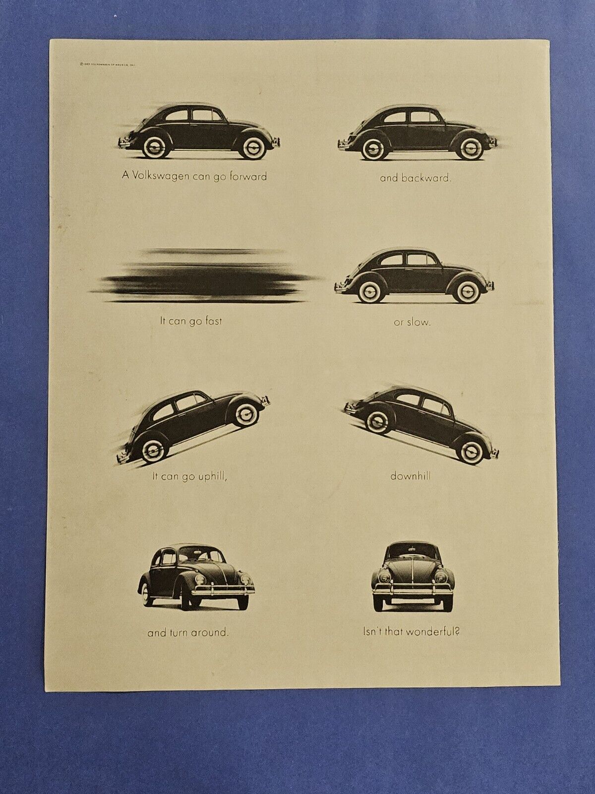 Vintage Print Ad 1963 Volkswagen Beetle Bug Car It Can Go...