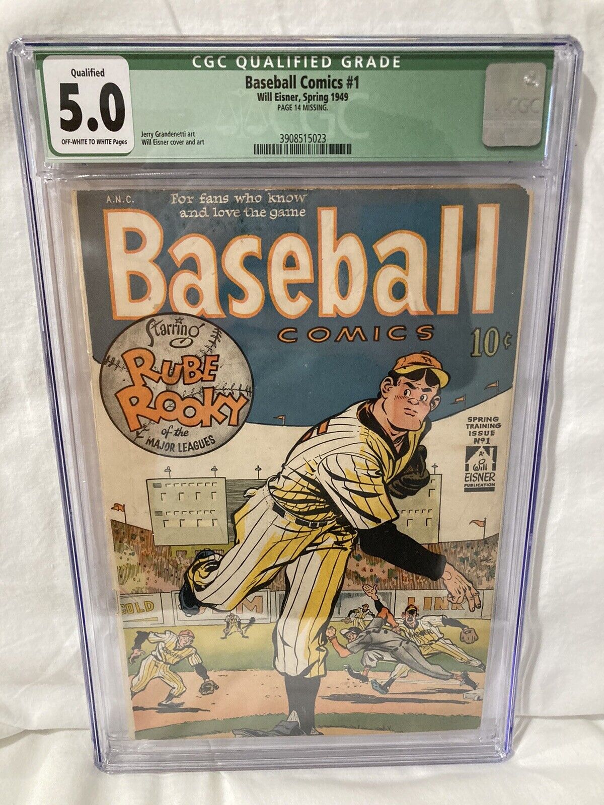 Baseball Comics #1 (Spring 1949, Will Eisner) Rare, CGC QUALIFIED Graded (5.0)