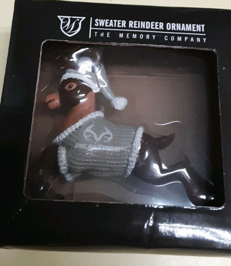 REALTREE Sweater Reindeer Christmas Ornament New In Box 4\