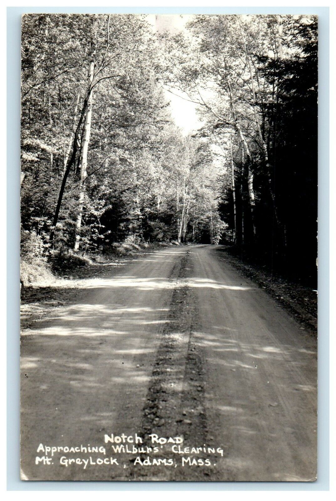 1940 Notch Road Approaching Wilburns Mt. Greylock Adams MA RPPC Photo Postcard