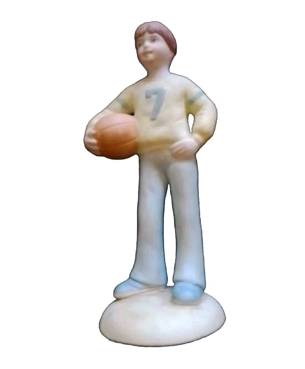 Enesco 1983 Growing Up Boys 7 Basketball Porcelain Figurine Made In Taiwan