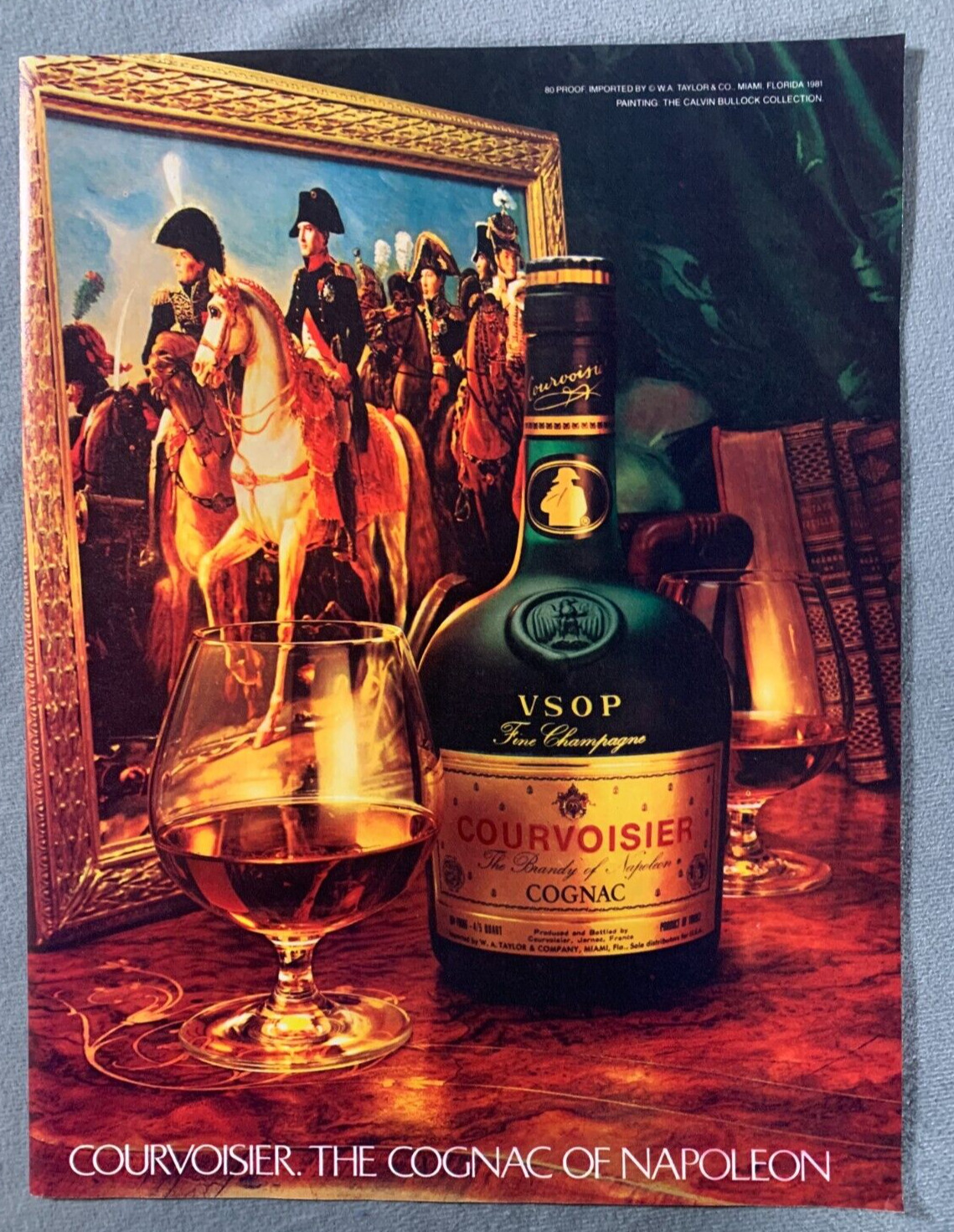 1989  Courvoisier The Cognac of Napoleon PRINT AD  Painting