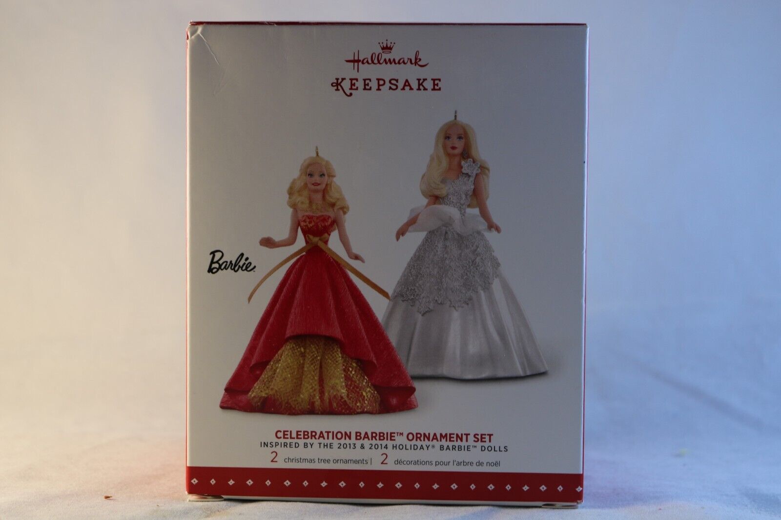 2015 Hallmark Keepsake Ornaments Celebration Barbie Ornament Set 2 Dolls Inside