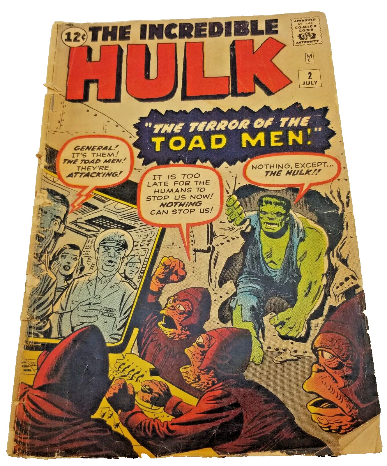 Incredible Hulk #2 COMPLETE and UNRESTORED 1st Green Skin 1962 1st Toad Men