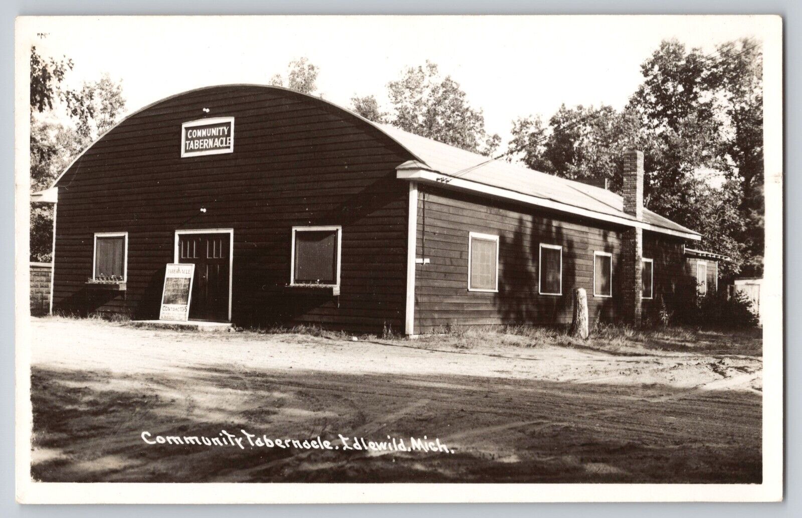 Postcard RPPC Photo Michigan Idlewild Community Tabernacle Black Eden History