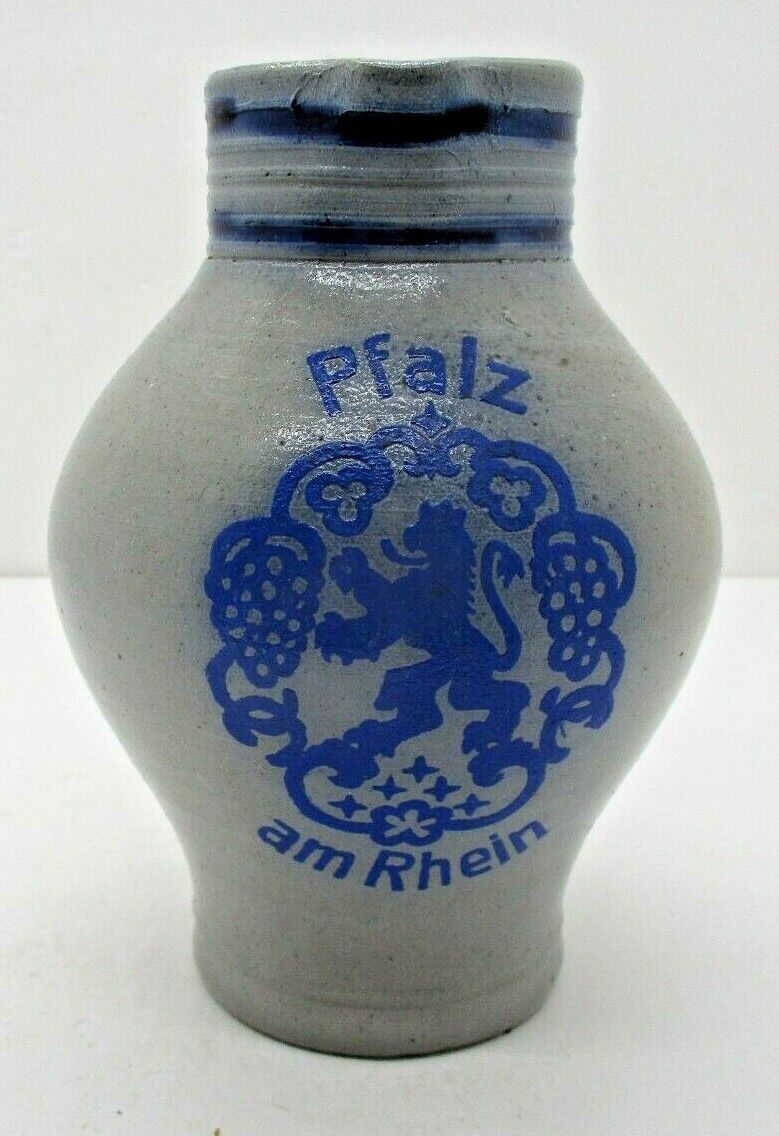 Pfalz Am Rhein Palatinate on the Rhine Pottery 1/2 Liter Pitcher Vintage
