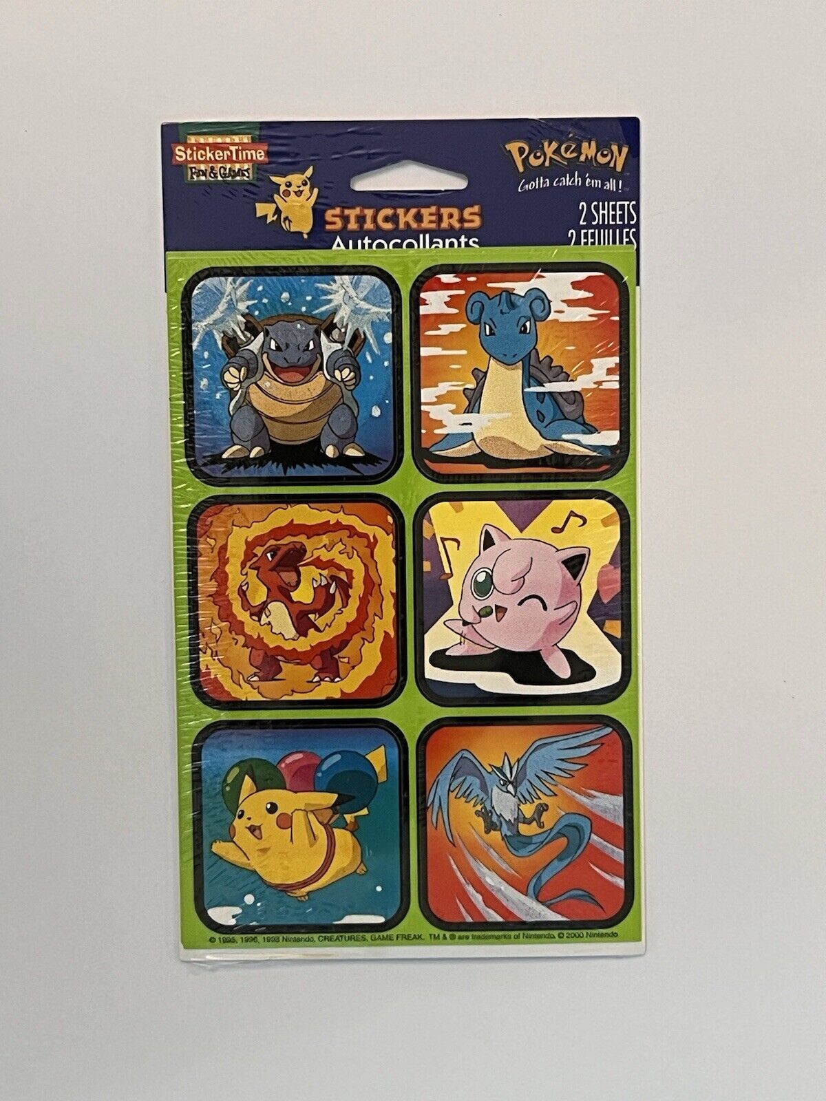 2000 NOS NINTENDO OFFICIAL POKEMON STICKER TIME PACK NEW SEALED
