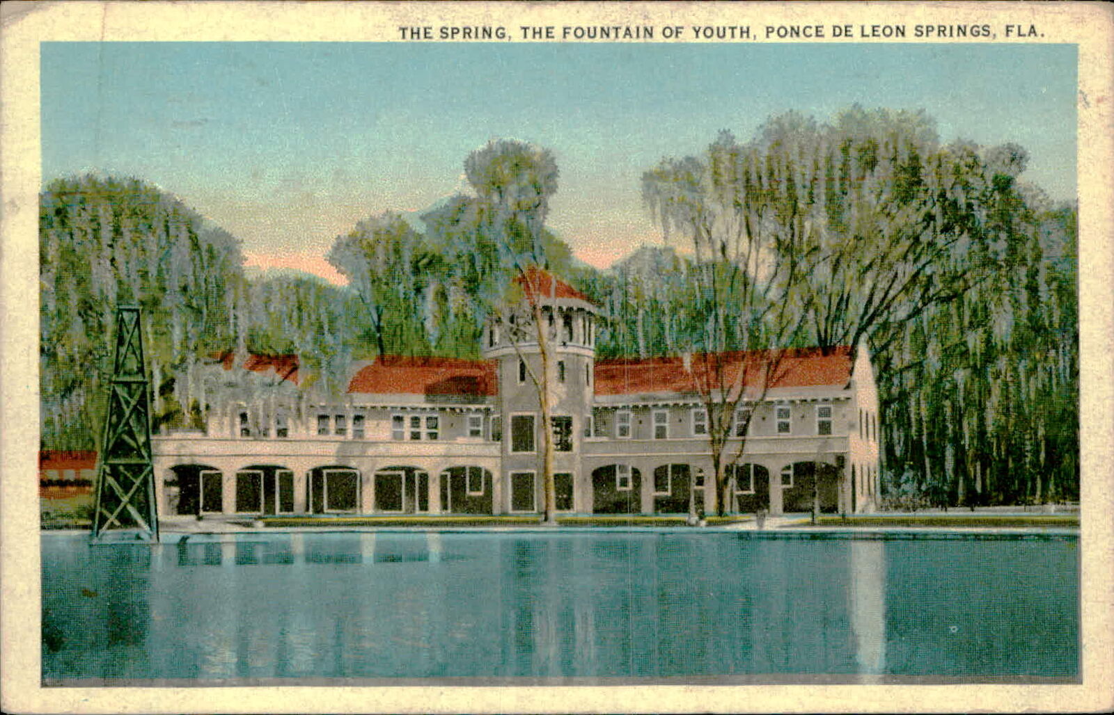 Postcard: THE SPRING, THE FOUNTAIN OF YOUTH, PONCE DE LEON SPRINGS, FL